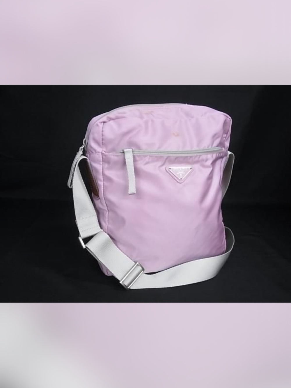 PRADA Tessuto Vela Lilac Pink Nylon Messenger Crossbody Bag